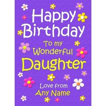 Personalised Daughter Birthday Card (Purple)