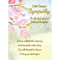 Sympathy Bereavement Card (With Deepest Sympathy, Beloved Daughter)