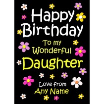 Personalised Daughter Birthday Card (Black)