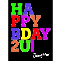 Birthday Card For Daughter (Bday, Black)