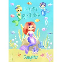 Birthday Card For Daughter (Mermaid, Blue)