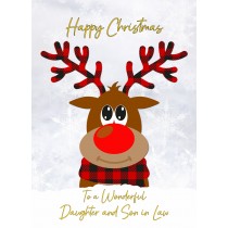 Christmas Card For Daughter and Son in Law (Reindeer Cartoon)