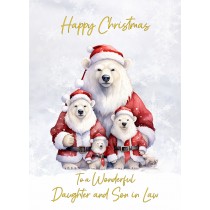 Christmas Card For Daughter and Son in Law (Polar Bear Family Art)