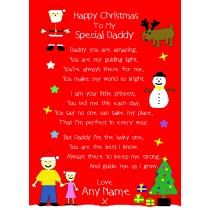 Personalised 'from The Kids' Christmas Verse Poem Greeting Card (Special Daddy, from Daughter)