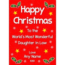 Personalised 'Daughter in Law' Christmas Greeting Card