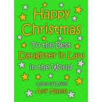Personalised Daughter in Law Christmas Card (Green)