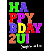 Birthday Card For Daughter in Law (Bday, Black)