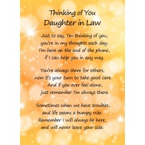 Thinking of You 'Daughter in Law' Poem Verse Greeting Card