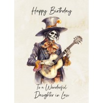 Victorian Musical Skeleton Birthday Card For Daughter in Law (Design 1)