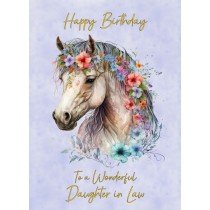 Horse Art Birthday Card For Daughter in Law (Design 3)