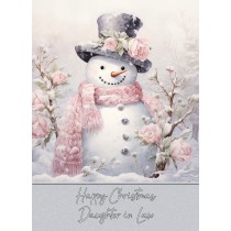 Snowman Art Christmas Card For Daughter in Law (Design 1)