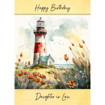 Lighthouse Watercolour Art Birthday Card For Daughter in Law