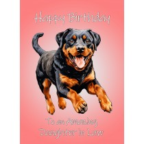 Rottweiler Dog Birthday Card For Daughter in Law