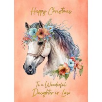 Horse Art Christmas Card For Daughter in Law (Design 2)