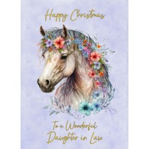 Horse Art Christmas Card For Daughter in Law (Design 3)