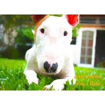 Personalised English Bull Terrier Art Greeting Card (Birthday, Christmas, Any Occasion)