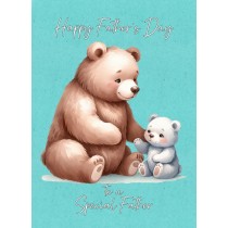 Father and Child Bear Art Fathers Day Card For Father (Design 1)