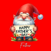 Gnome Funny Art Square Fathers Day Card For Father (Design 2)