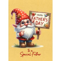 Gnome Funny Art Fathers Day Card For Father (Design 1)
