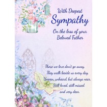 Sympathy Bereavement Card (Deepest Sympathy, Beloved Father)