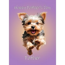 Yorkshire Terrier Dog Fathers Day Card For Father