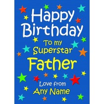 Personalised Father Birthday Card (Blue)