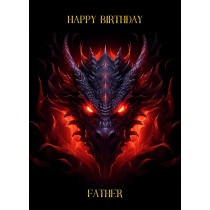 Gothic Fantasy Dragon Birthday Card For Father (Design 1)