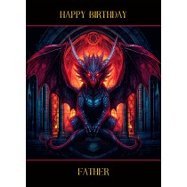 Gothic Fantasy Dragon Birthday Card For Father (Design 3)