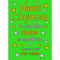 Personalised Father Christmas Card (Green)