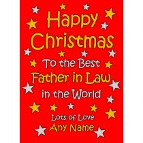 Personalised Father in Law Christmas Card (Red)
