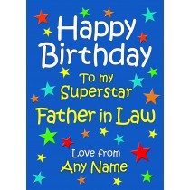 Personalised Father in Law Birthday Card (Blue)