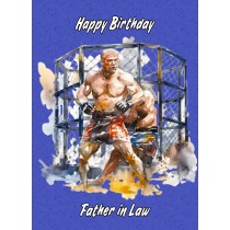 Mixed Martial Arts Birthday Card for Father in Law (MMA, Design 1)