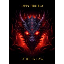 Gothic Fantasy Dragon Birthday Card For Father in Law (Design 1)