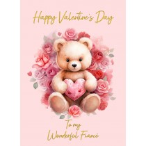 Valentines Day Card for Fiance (Cuddly Bear, Design 1)