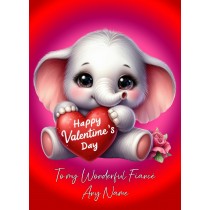 Personalised Valentines Day Card for Fiance (Elephant)