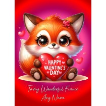 Personalised Valentines Day Card for Fiance (Fox)