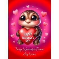 Personalised Valentines Day Card for Fiance (Turtle)
