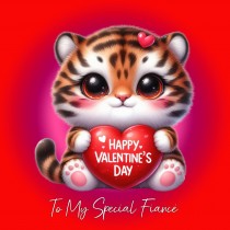 Valentines Day Square Card for Fiance (Tiger)