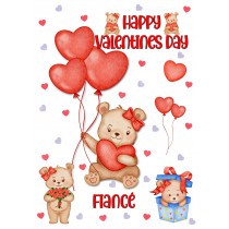 Romantic Bear Valentines Day Card for Fiance