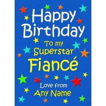 Personalised Fiance Birthday Card (Blue)