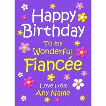 Personalised Fiancee Birthday Card (Purple)