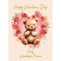 Valentines Day Card for Fiancee (Cuddly Bear, Design 2)