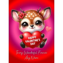 Personalised Valentines Day Card for Fiancee (Deer)