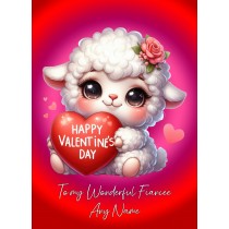 Personalised Valentines Day Card for Fiancee (Sheep)