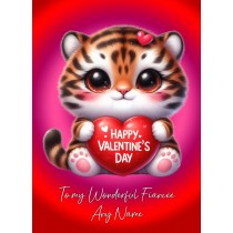 Personalised Valentines Day Card for Fiancee (Tiger)