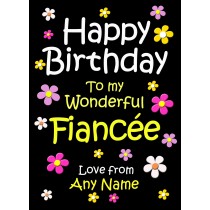 Personalised Fiancee Birthday Card (Black)