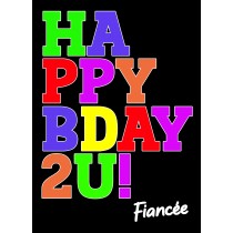 Birthday Card For Fiancee (Bday, Black)