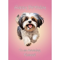 Shih Tzu Dog Birthday Card For Fiancee