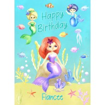 Birthday Card For Fiancee (Mermaid, Blue)