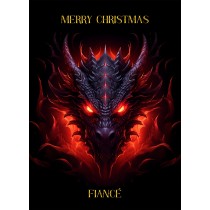 Gothic Fantasy Dragon Christmas Card For Fiance (Design 1)